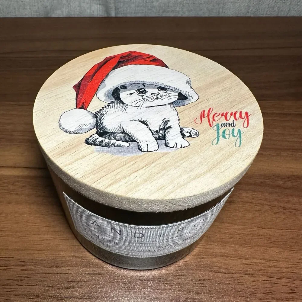 12oz Sand + Paws Kitten Christmas Holiday Soy Wax Candle